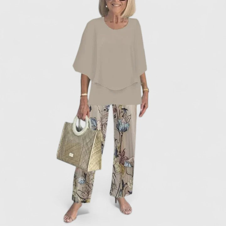 Elegant tvådelat set för kvinnor, casual