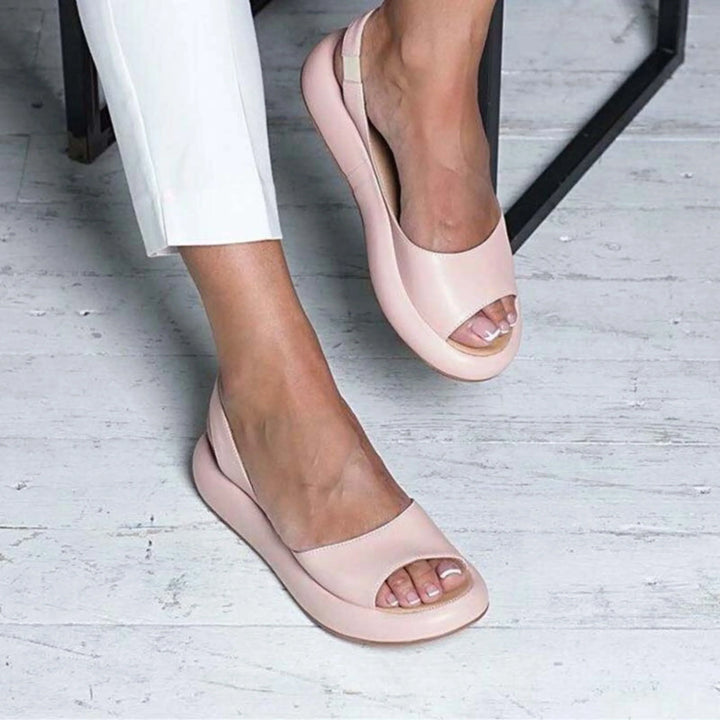 Damslip-on sandaler med elastiskt band