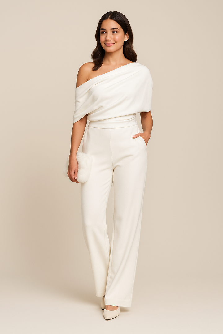Jumpsuit med vida ben och knytband för kvinnor