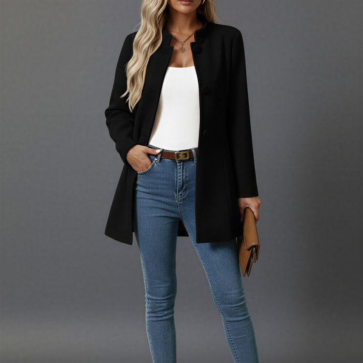 Maja | Kappa Dam knäppt med ståkrage och A-linje