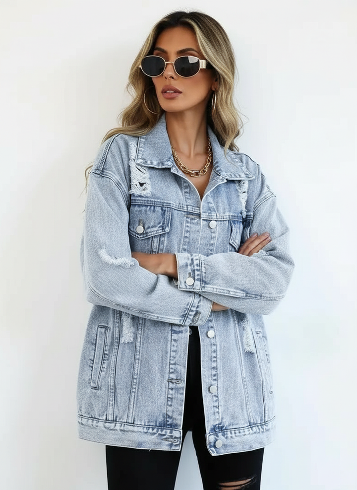 Överdimensionerad vintagejeansjacka