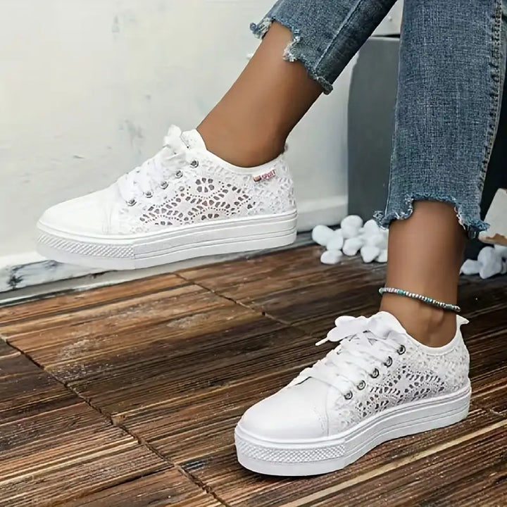 Dam sommar minimalistiska platåsneakers
