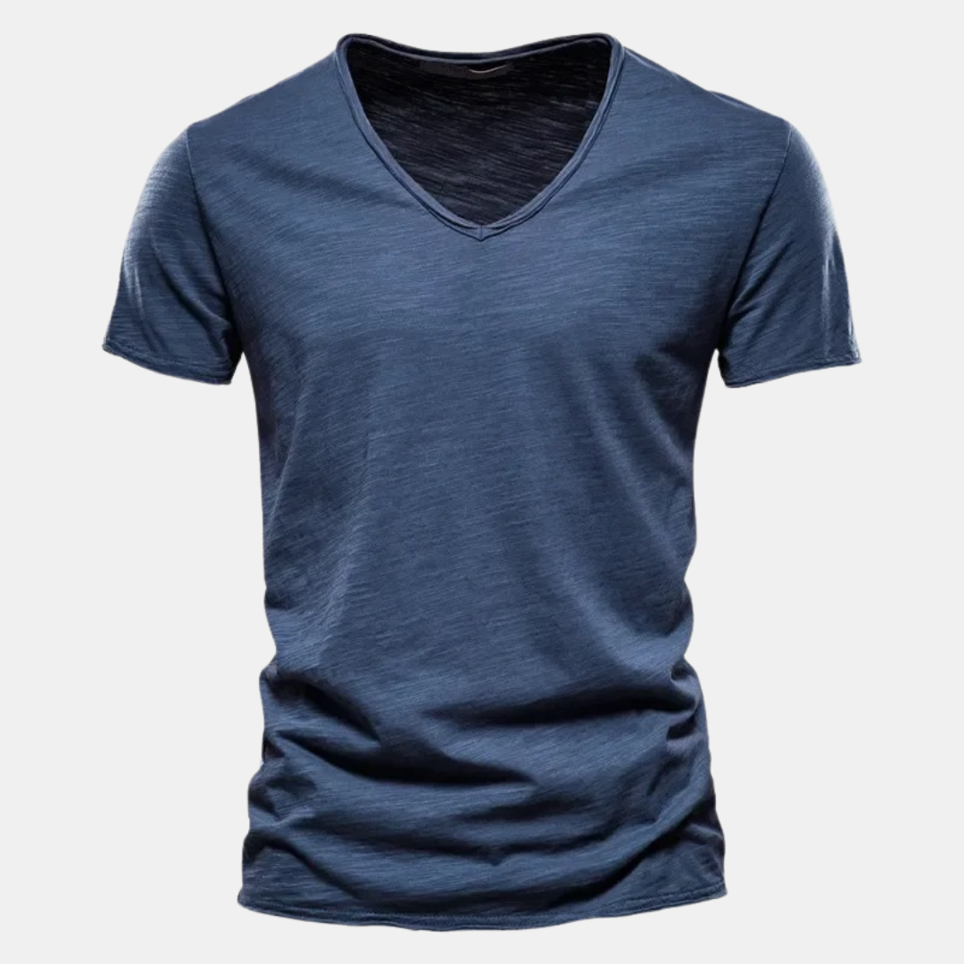 Herrbomulls-t-shirt klassisk casual mångsidig