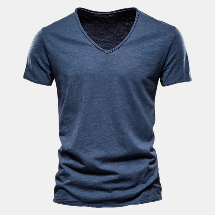 Herrbomulls-t-shirt klassisk casual mångsidig