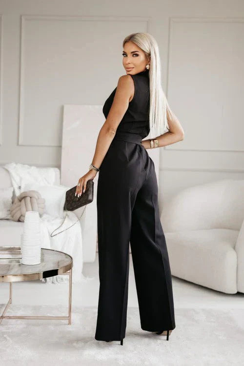Jumpsuit med vida ben och silhuett