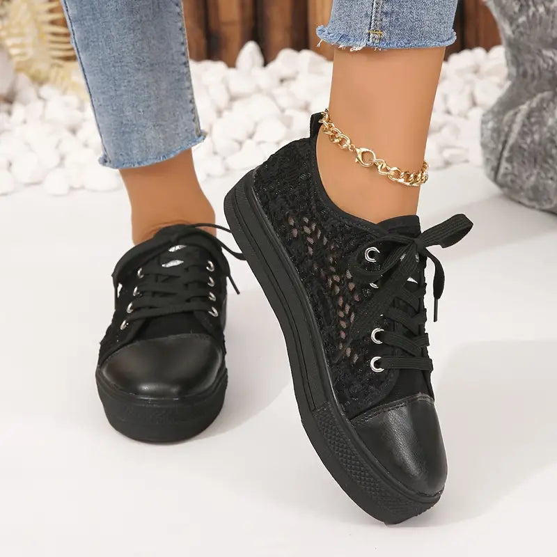 Dam sommar minimalistiska platåsneakers