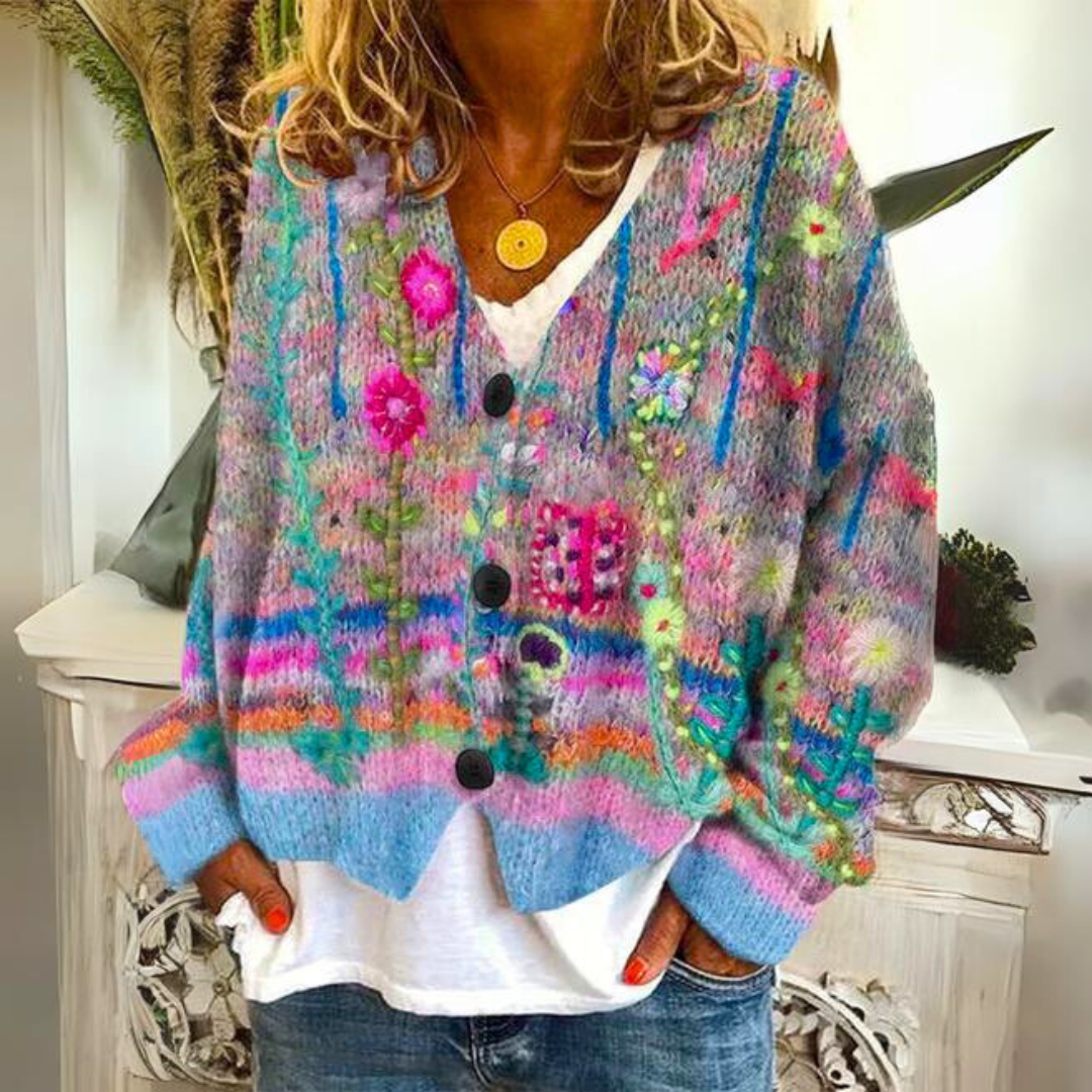 Rut | Västdam med blommigt broderi i bohostil