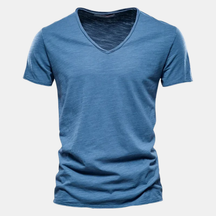 Herrbomulls-t-shirt klassisk casual mångsidig