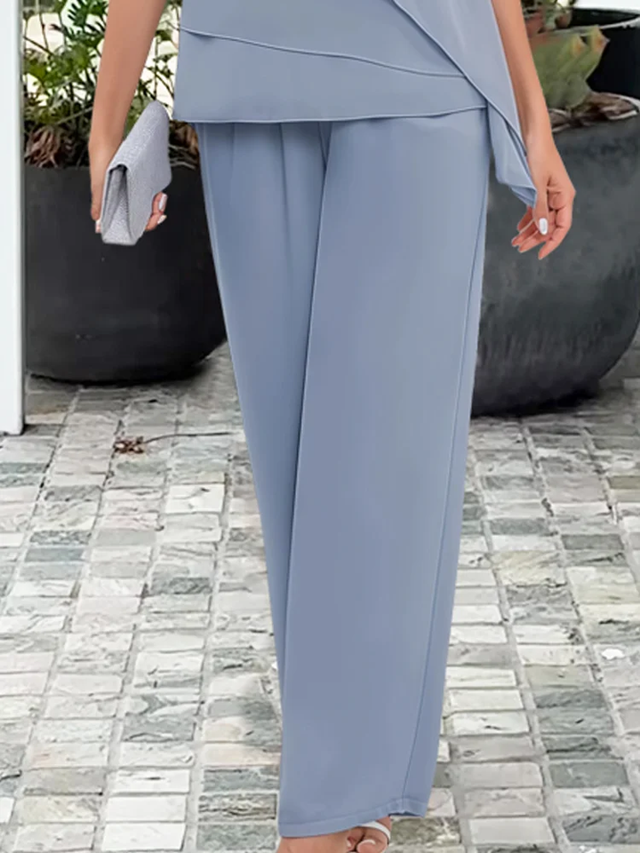 Elegant damset med blus och byxor