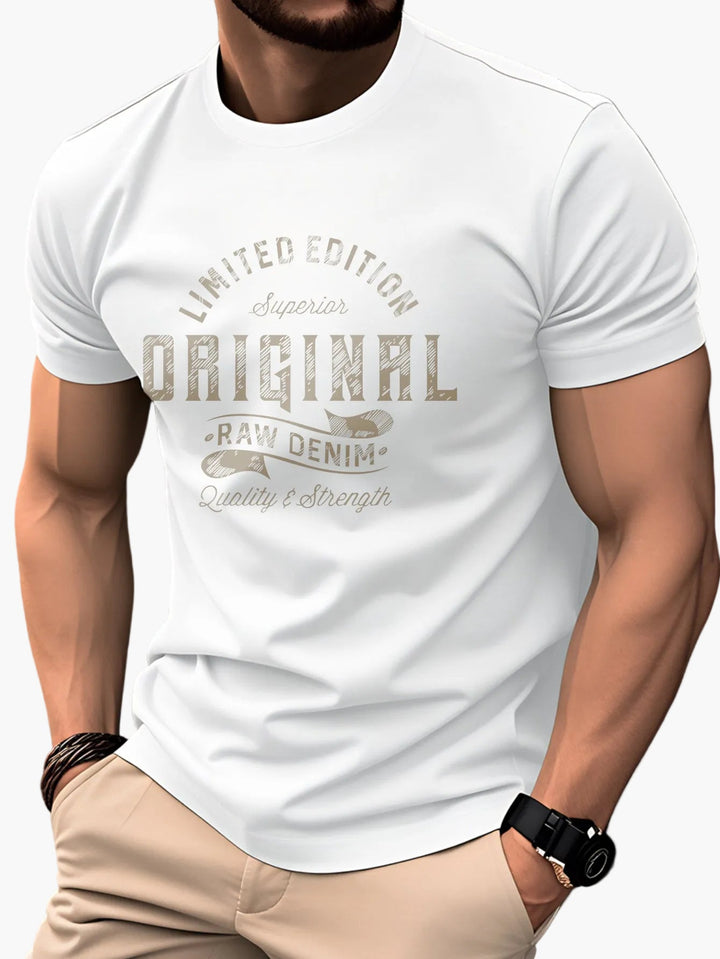 Anders | T-shirt Herr med vintage tryck och rund hals