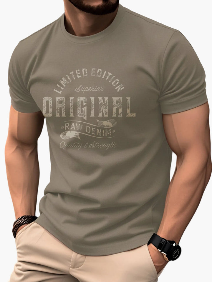 Anders | T-shirt Herr med vintage tryck och rund hals