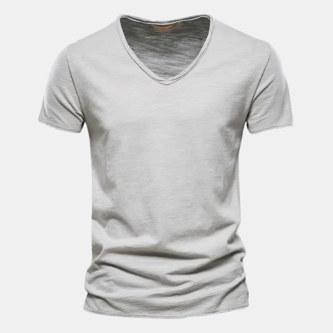 Herrbomulls-t-shirt klassisk casual mångsidig