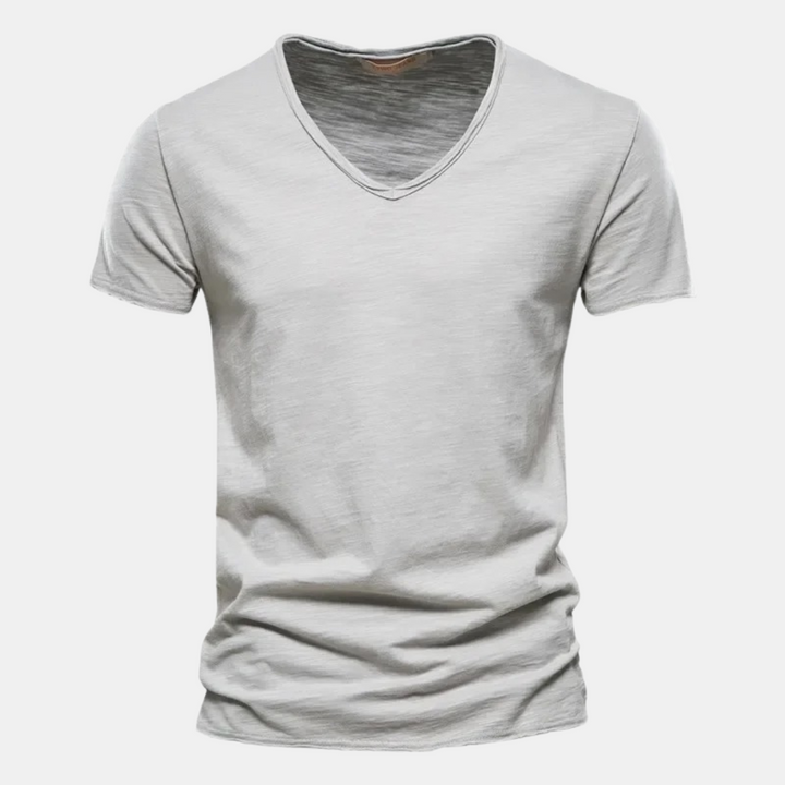 Herrbomulls-t-shirt klassisk casual mångsidig