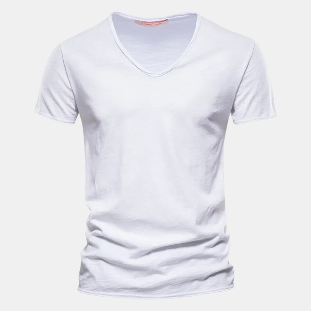 Herrbomulls-t-shirt klassisk casual mångsidig