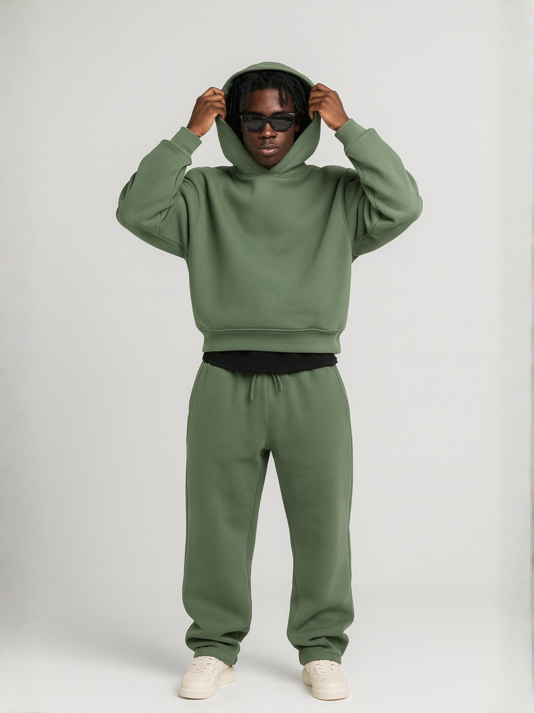 Albin | Hoodie Joggerset Herr oversized med justerbar huva