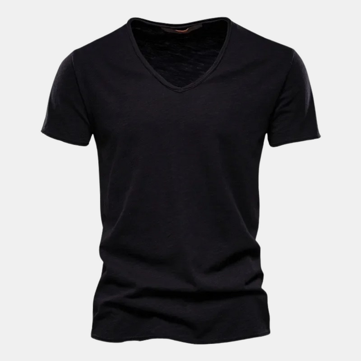 Herrbomulls-t-shirt klassisk casual mångsidig