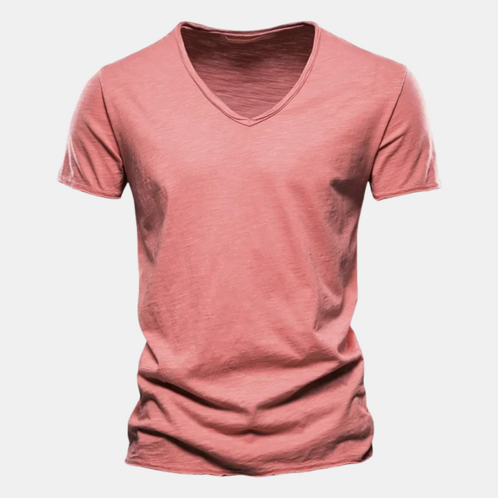 Herrbomulls-t-shirt klassisk casual mångsidig