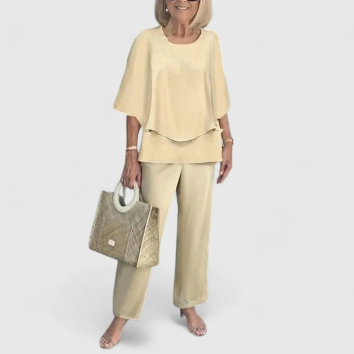 Elegant tvådelat set för kvinnor, casual