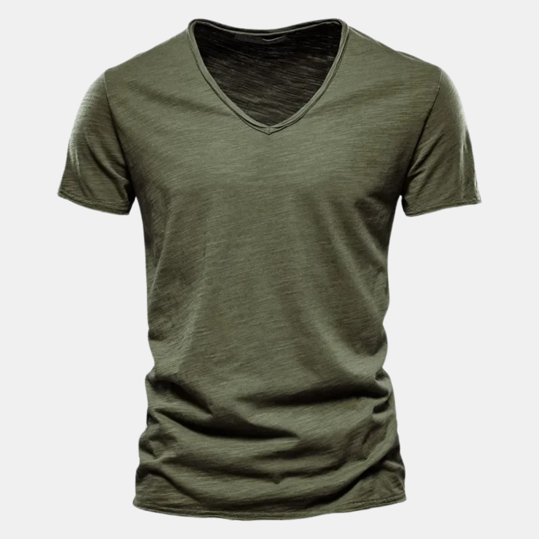 Herrbomulls-t-shirt klassisk casual mångsidig