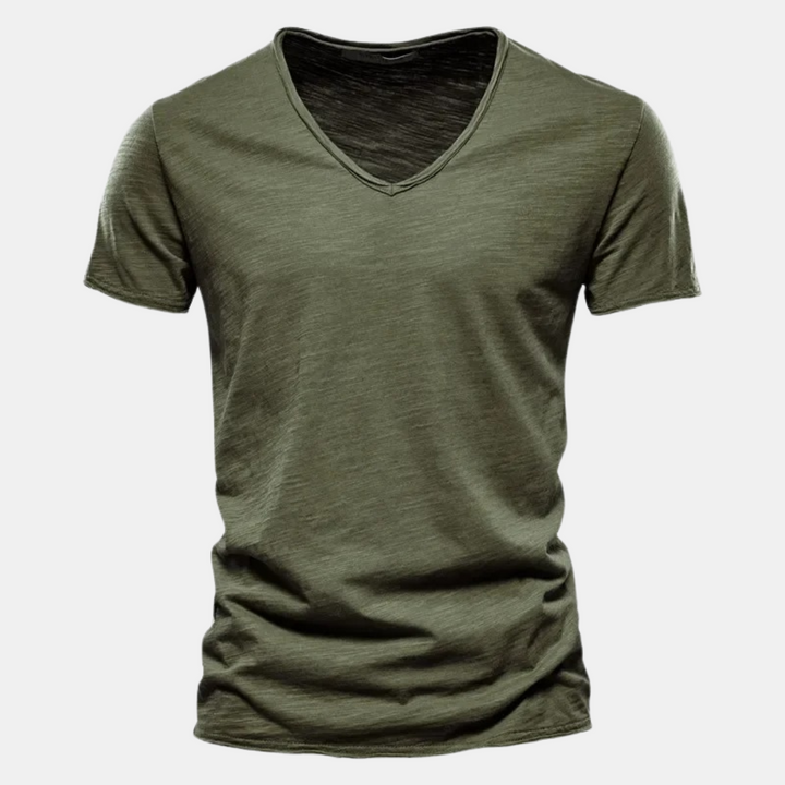 Herrbomulls-t-shirt klassisk casual mångsidig