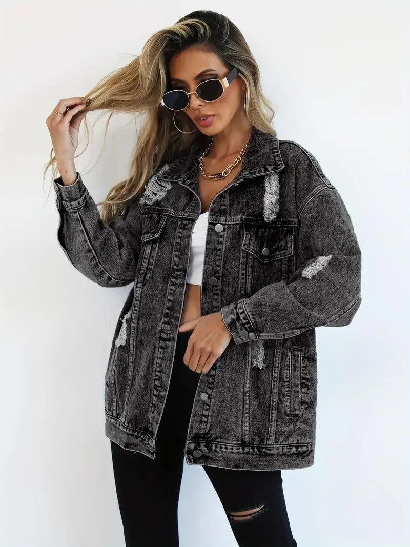 Överdimensionerad vintagejeansjacka