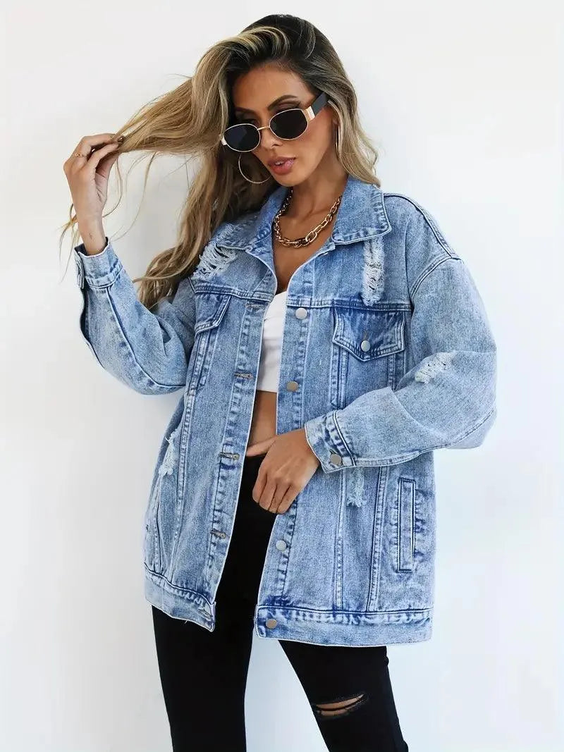 Överdimensionerad vintagejeansjacka