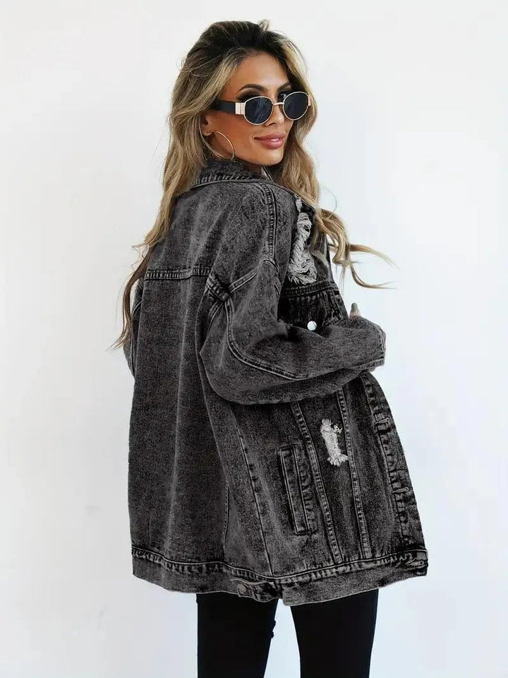 Överdimensionerad vintagejeansjacka