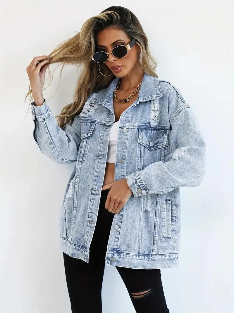 Överdimensionerad vintagejeansjacka