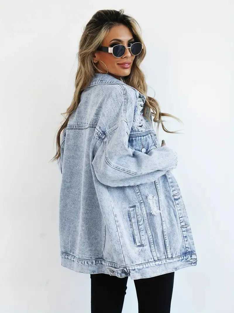 Överdimensionerad vintagejeansjacka