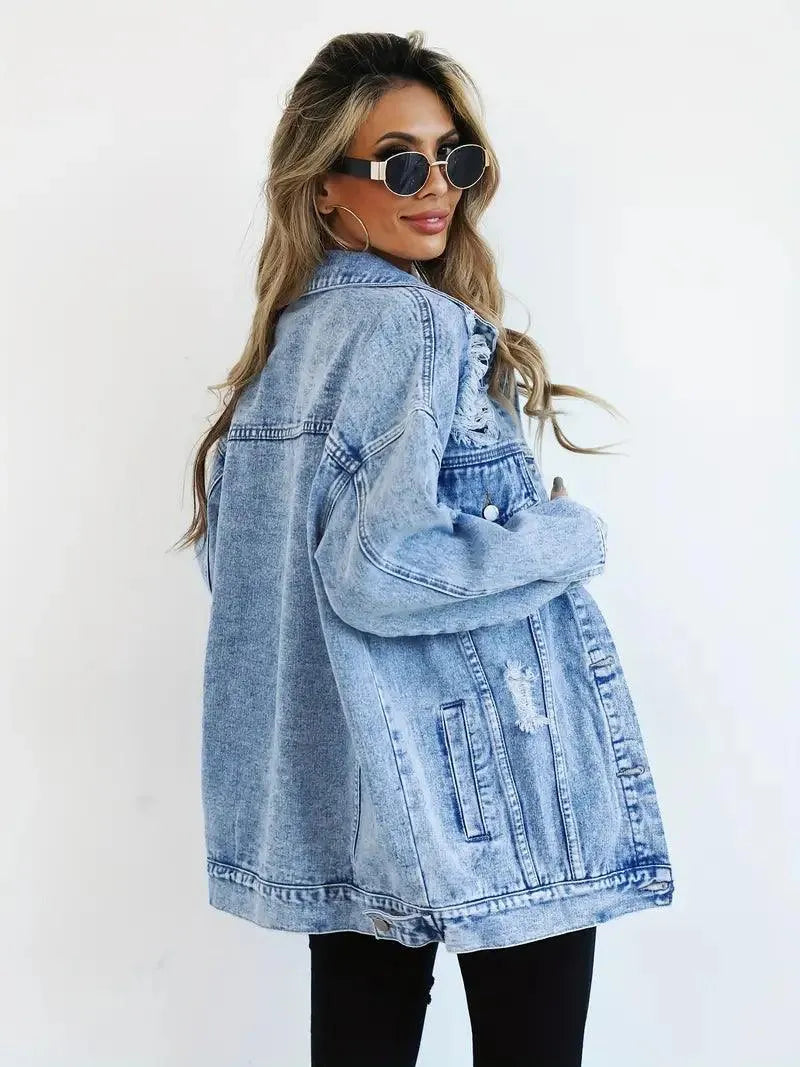 Överdimensionerad vintagejeansjacka