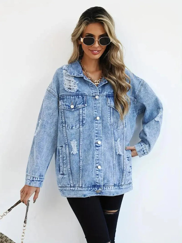 Överdimensionerad vintagejeansjacka