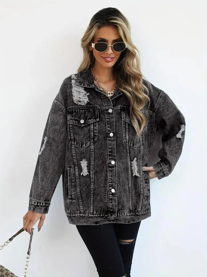 Överdimensionerad vintagejeansjacka