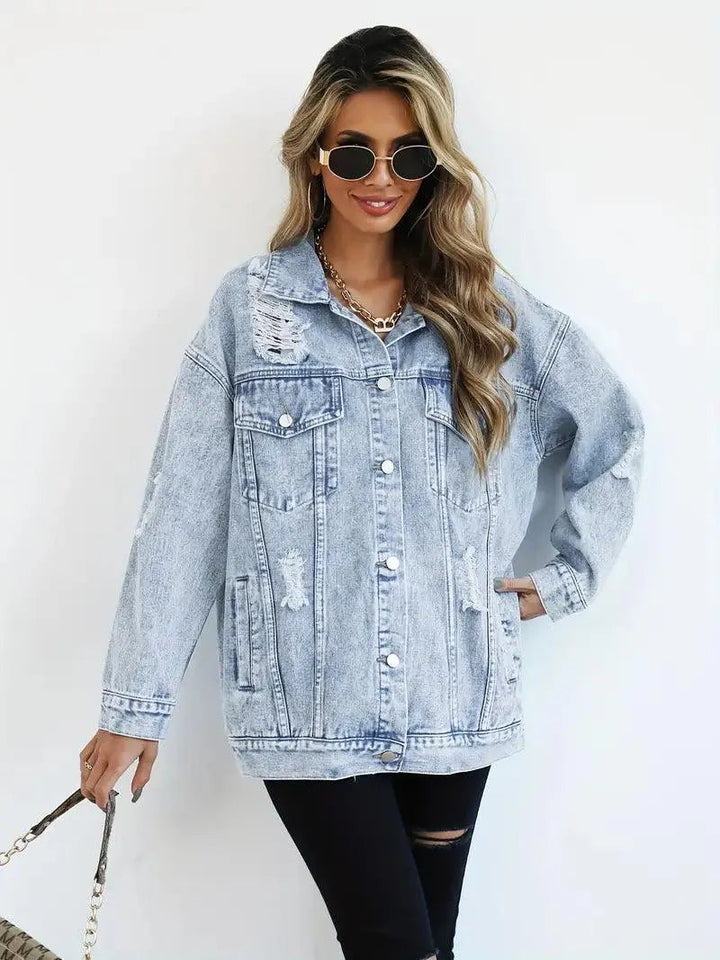 Överdimensionerad vintagejeansjacka