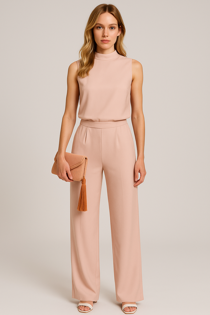 Ärmlös jumpsuit med vida ben för kvinnor