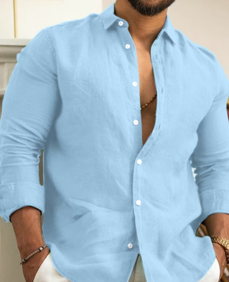 Herrlinneskjorta elegant casual mångsidig