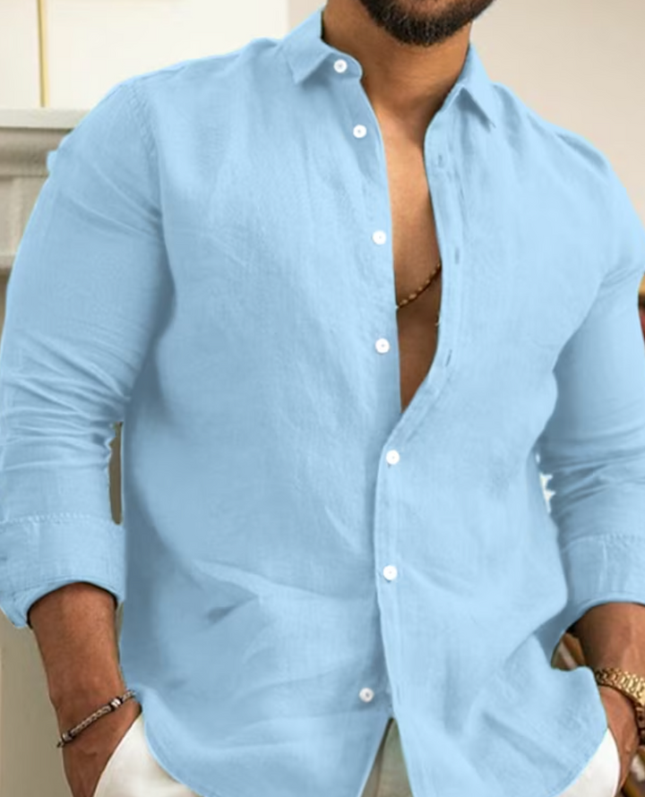 Herrlinneskjorta elegant casual mångsidig