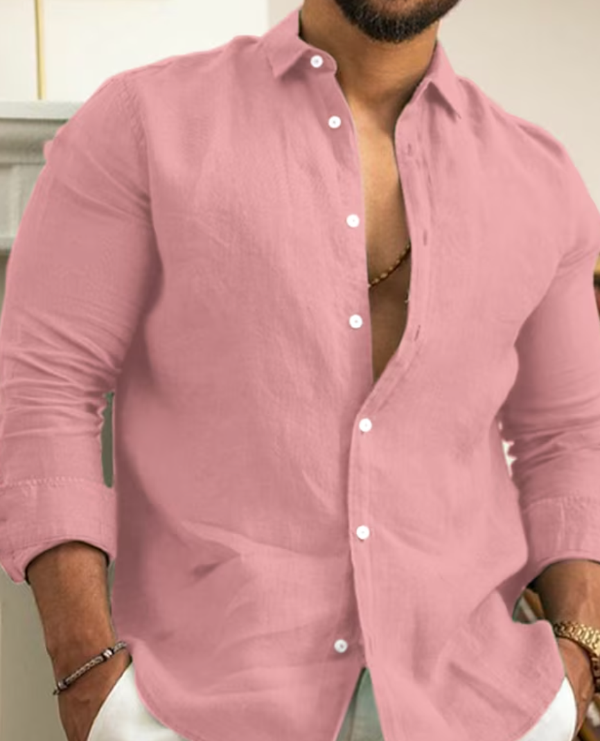 Herrlinneskjorta elegant casual mångsidig