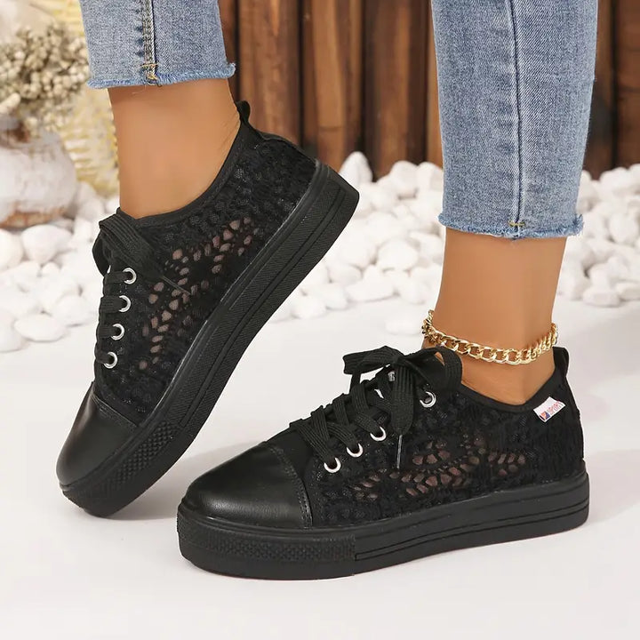 Dam sommar minimalistiska platåsneakers