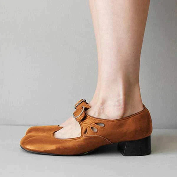 Damsandaler i läder elegant sommar casual