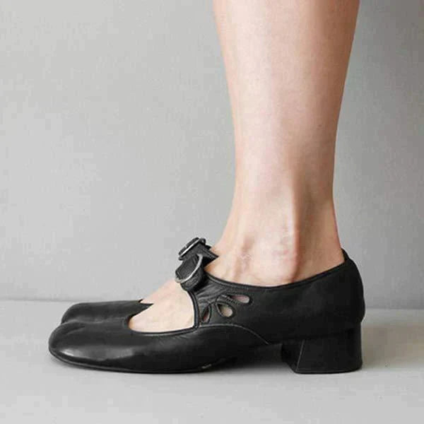 Damsandaler i läder elegant sommar casual