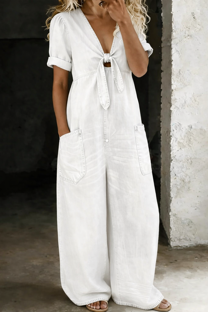 Jumpsuit med v-ringad dam