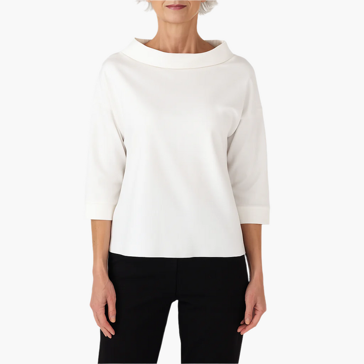 Damblus med ståkrage, elegant och avslappnad