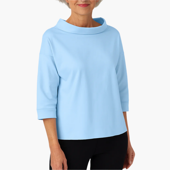 Damblus med ståkrage, elegant och avslappnad