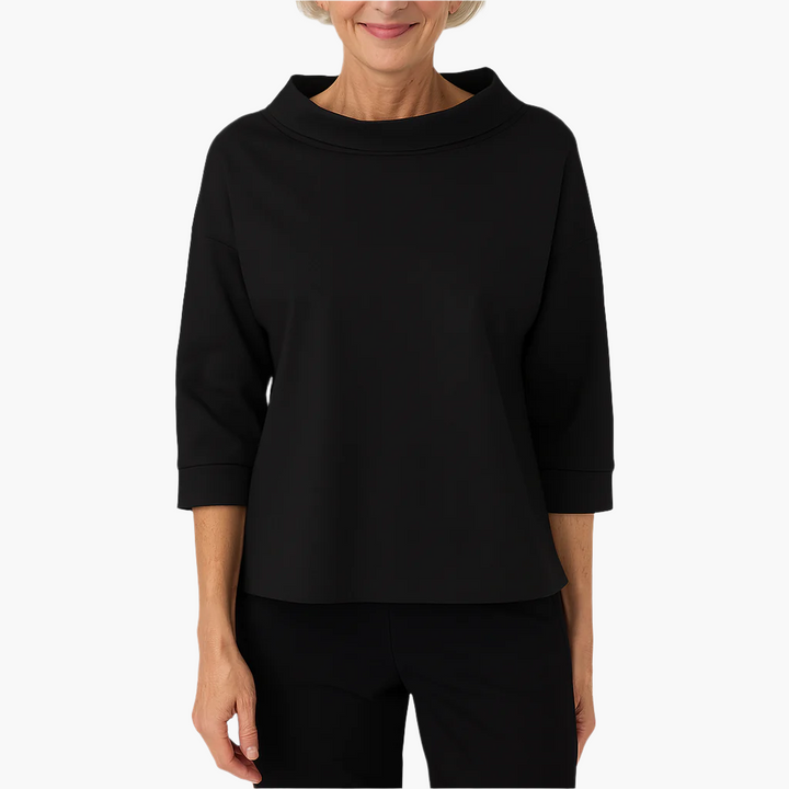Damblus med ståkrage, elegant och avslappnad