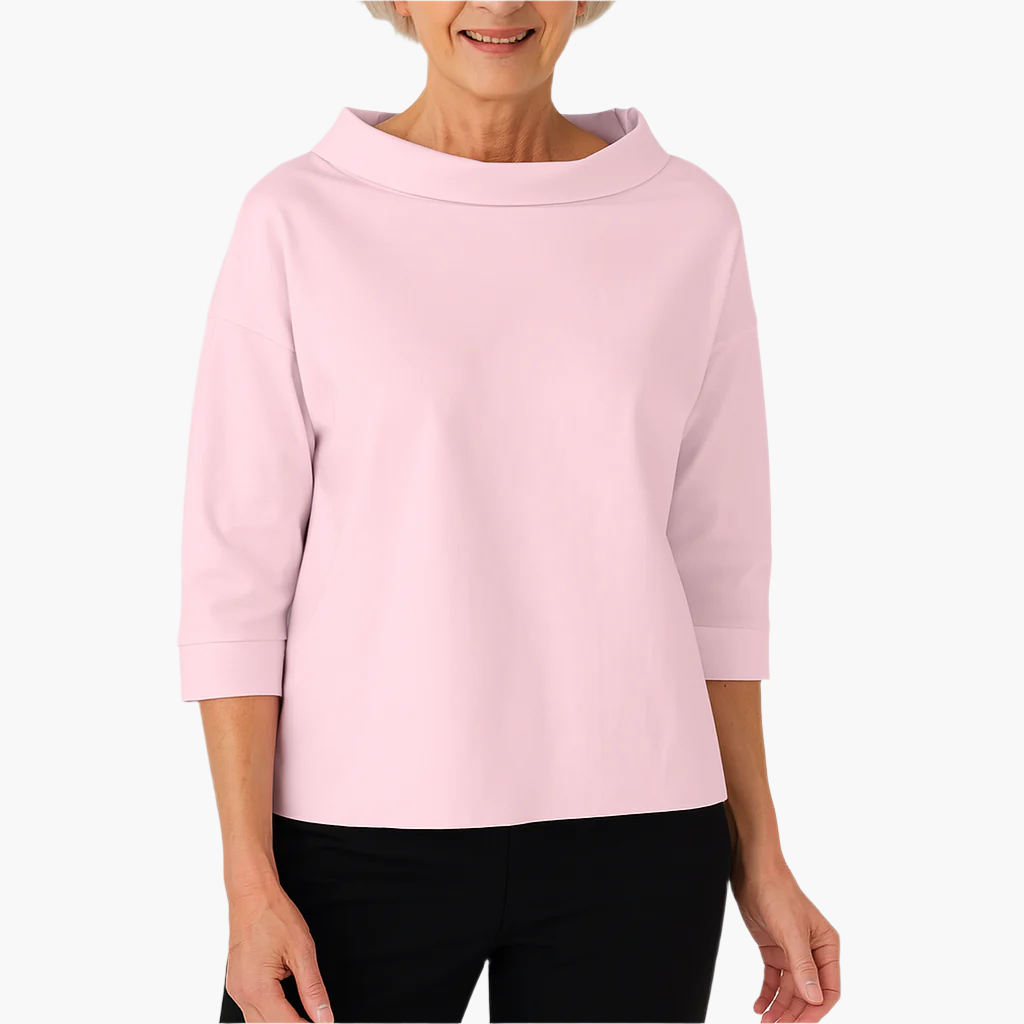 Damblus med ståkrage, elegant och avslappnad