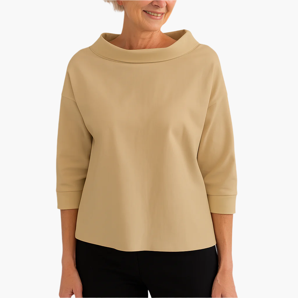 Damblus med ståkrage, elegant och avslappnad