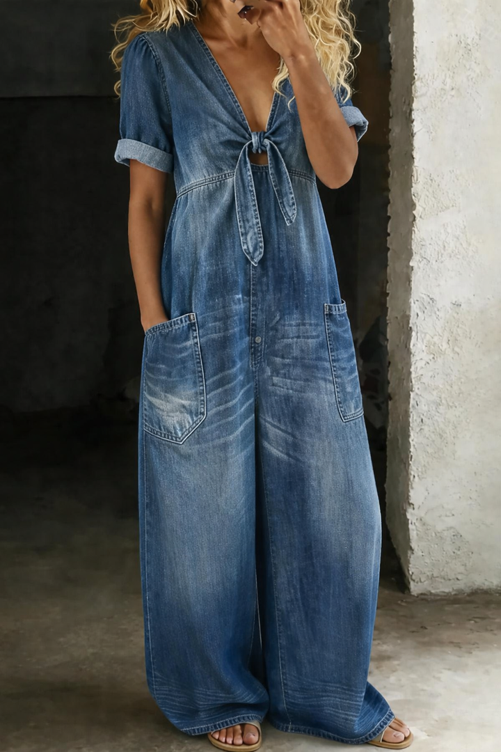 Jumpsuit med v-ringad dam