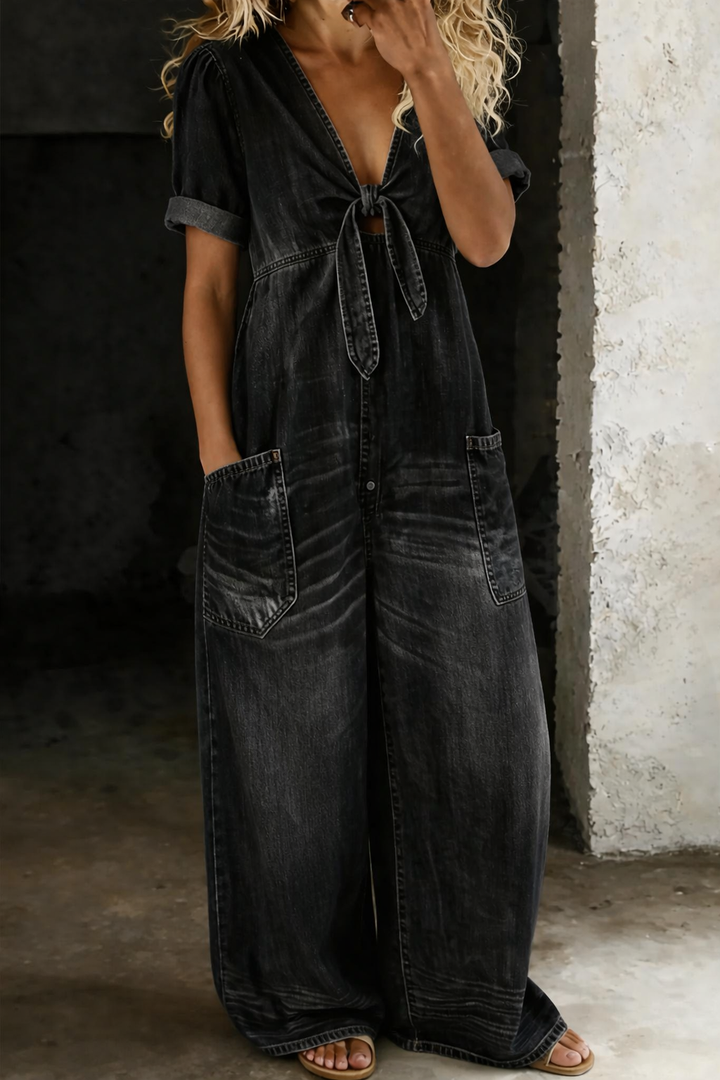 Jumpsuit med v-ringad dam