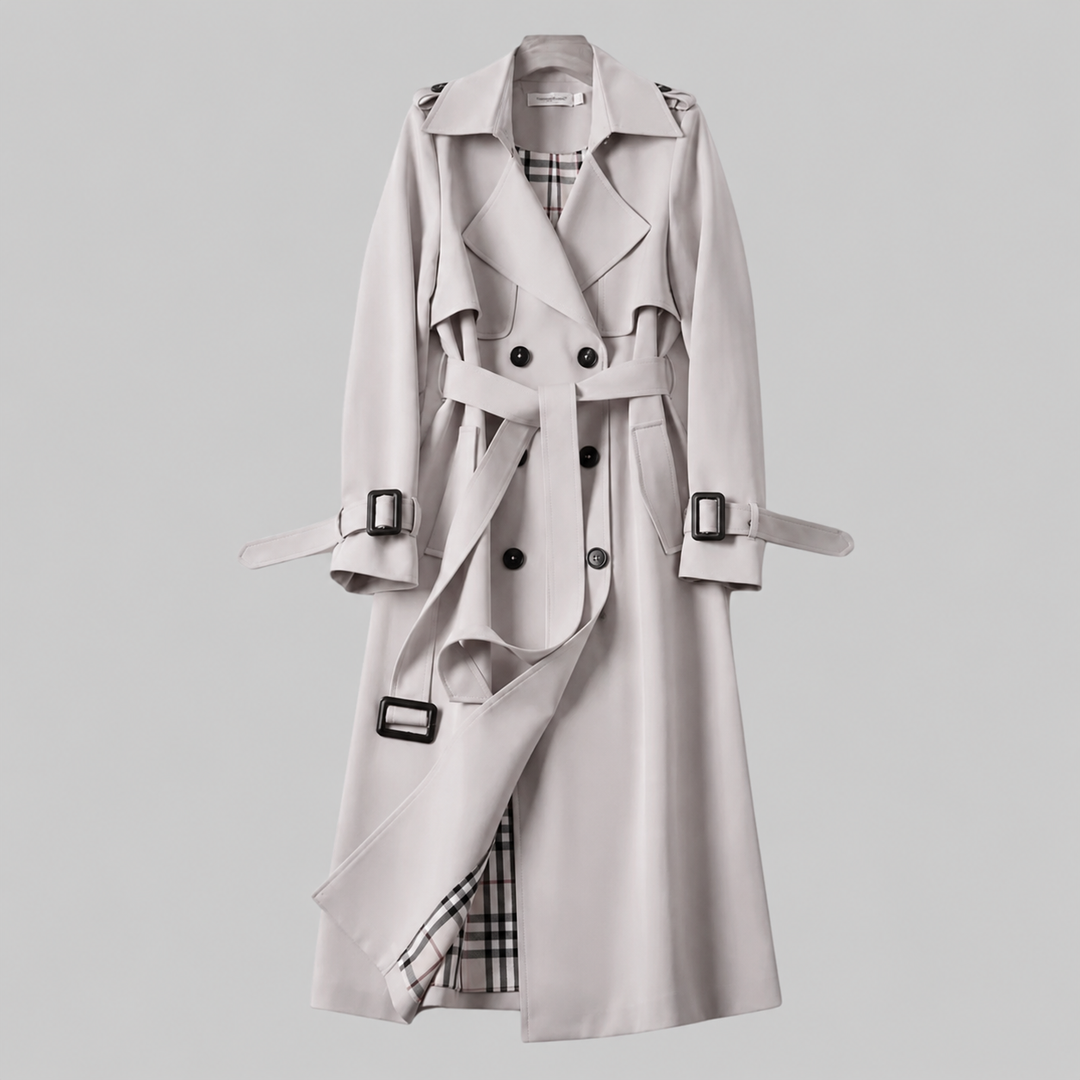 Klassisk trenchcoat med skärp för kvinnor