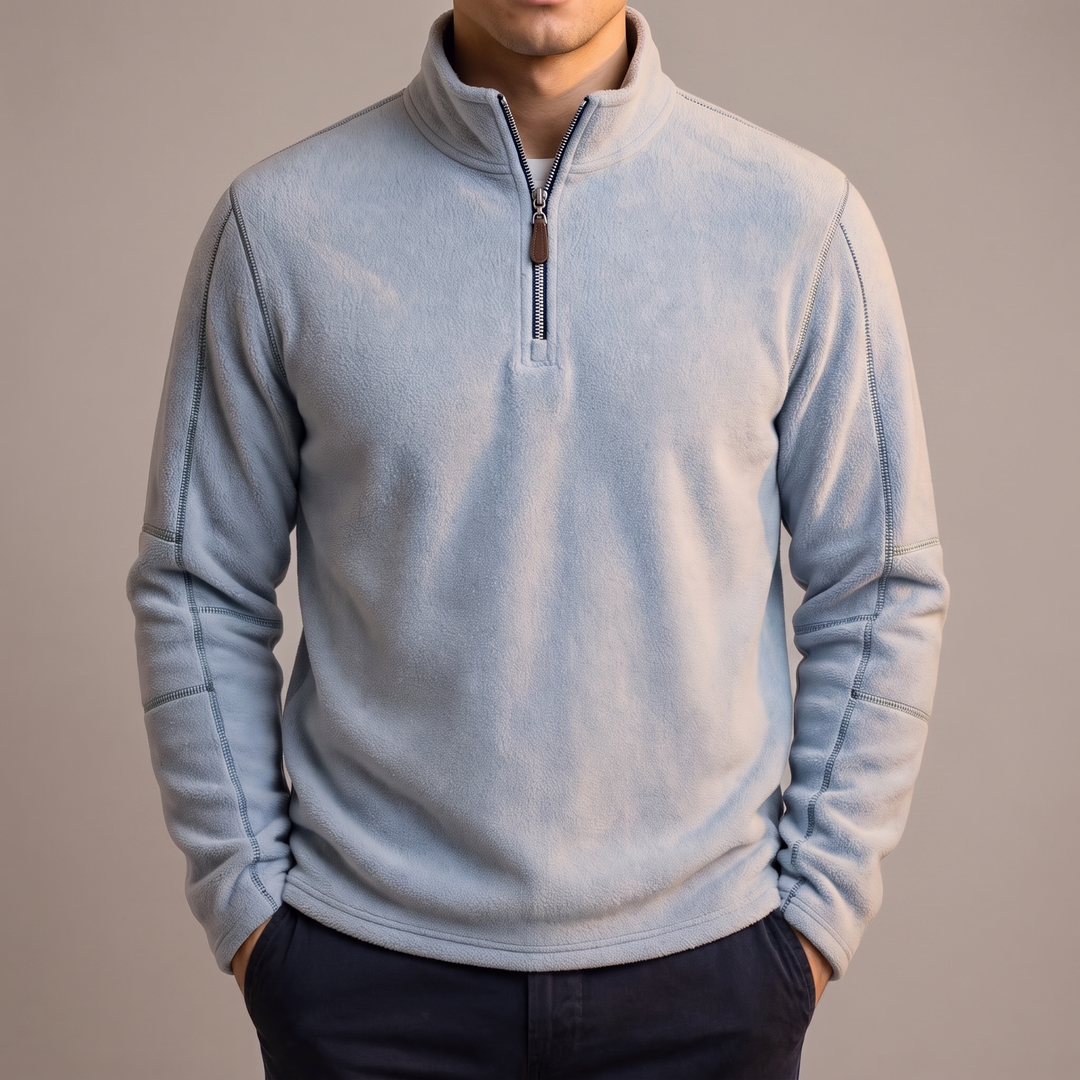 Filip | Fleece tröja herr med kvartslång dragkedja och ståkrage